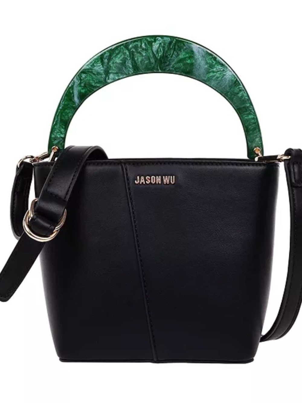 Jason Wu Black Mini Bag with Green Marbled Top Handle